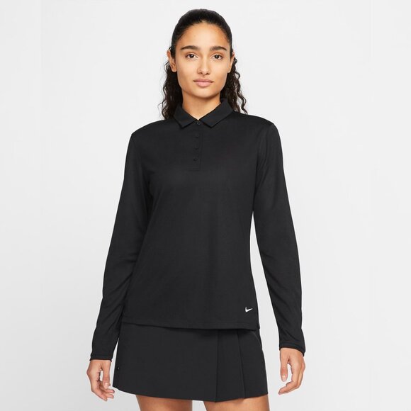 Nike Tops - NWT Nike Dri-FIT Victory Women's Black size Large Long-Sleeve Golf Polo